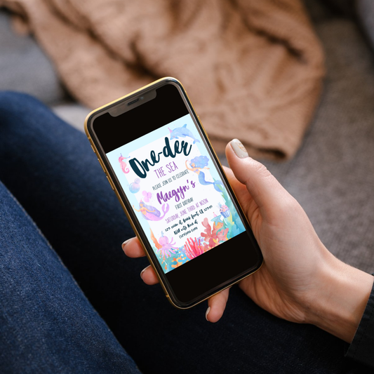 Onder the Sea Mermaid Birthday Invitation