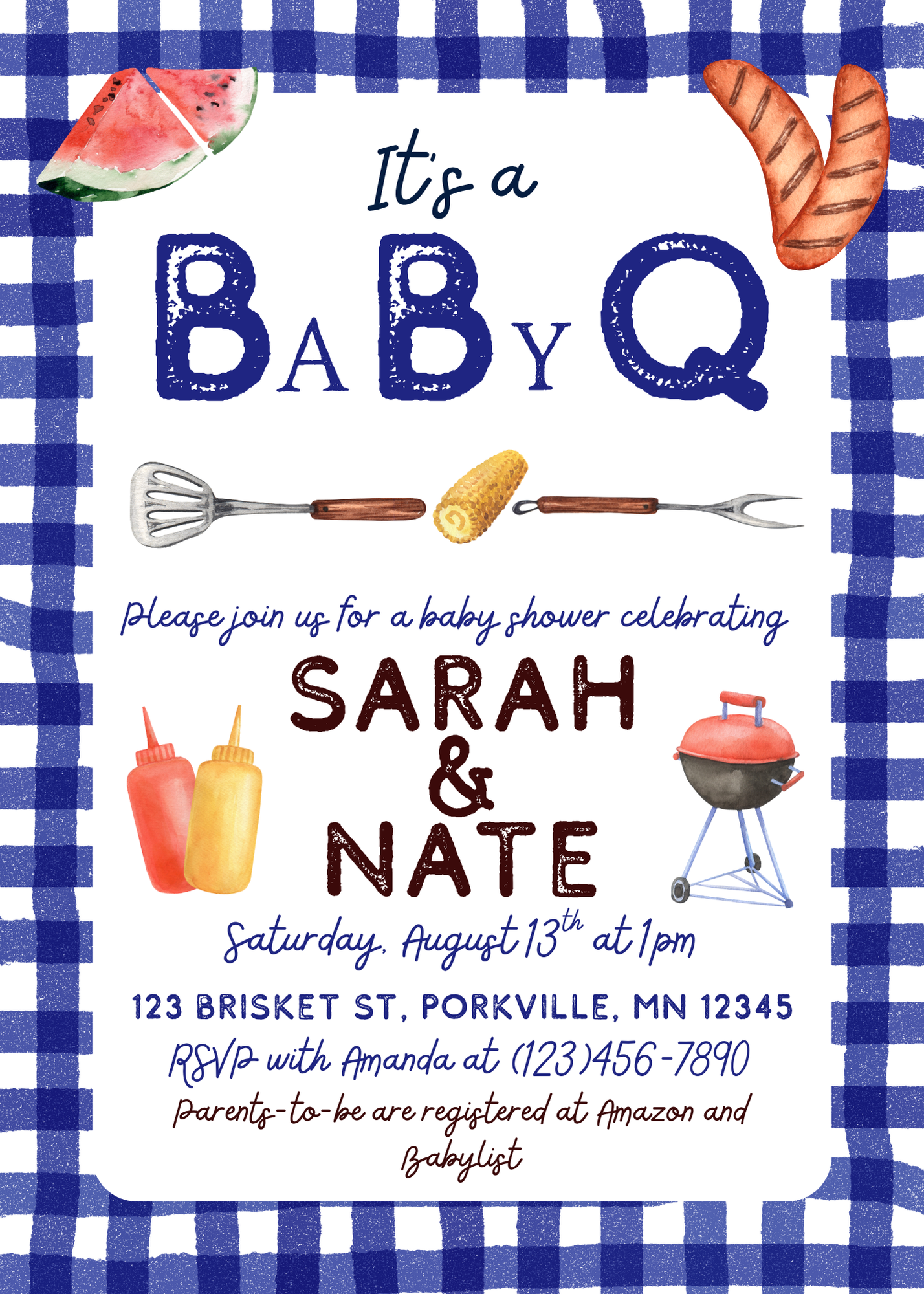 Baby-Q Baby Shower Invitation