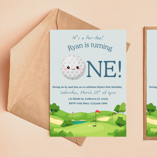 Hole in One Birthday Invitation