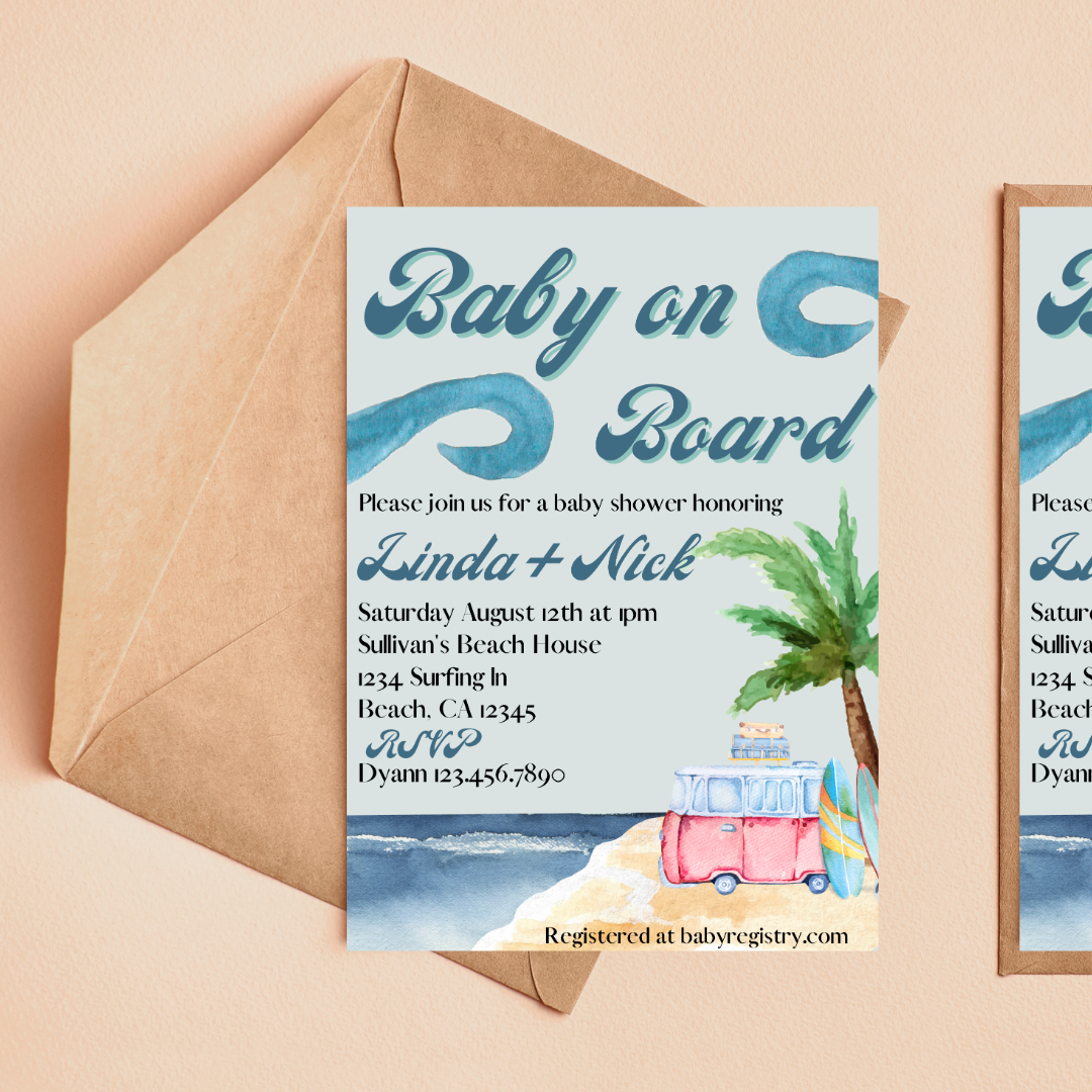 Baby on Board Ocean Baby Shower Invitation