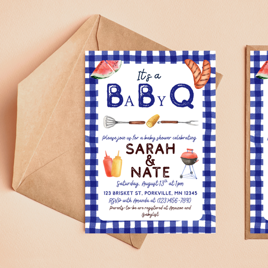 Baby-Q Baby Shower Invitation