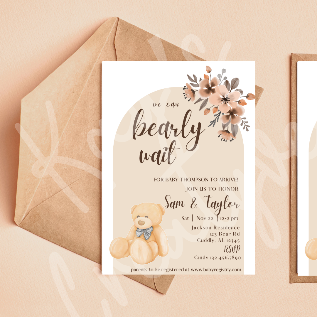 Bearly Wait Baby Shower Invitation
