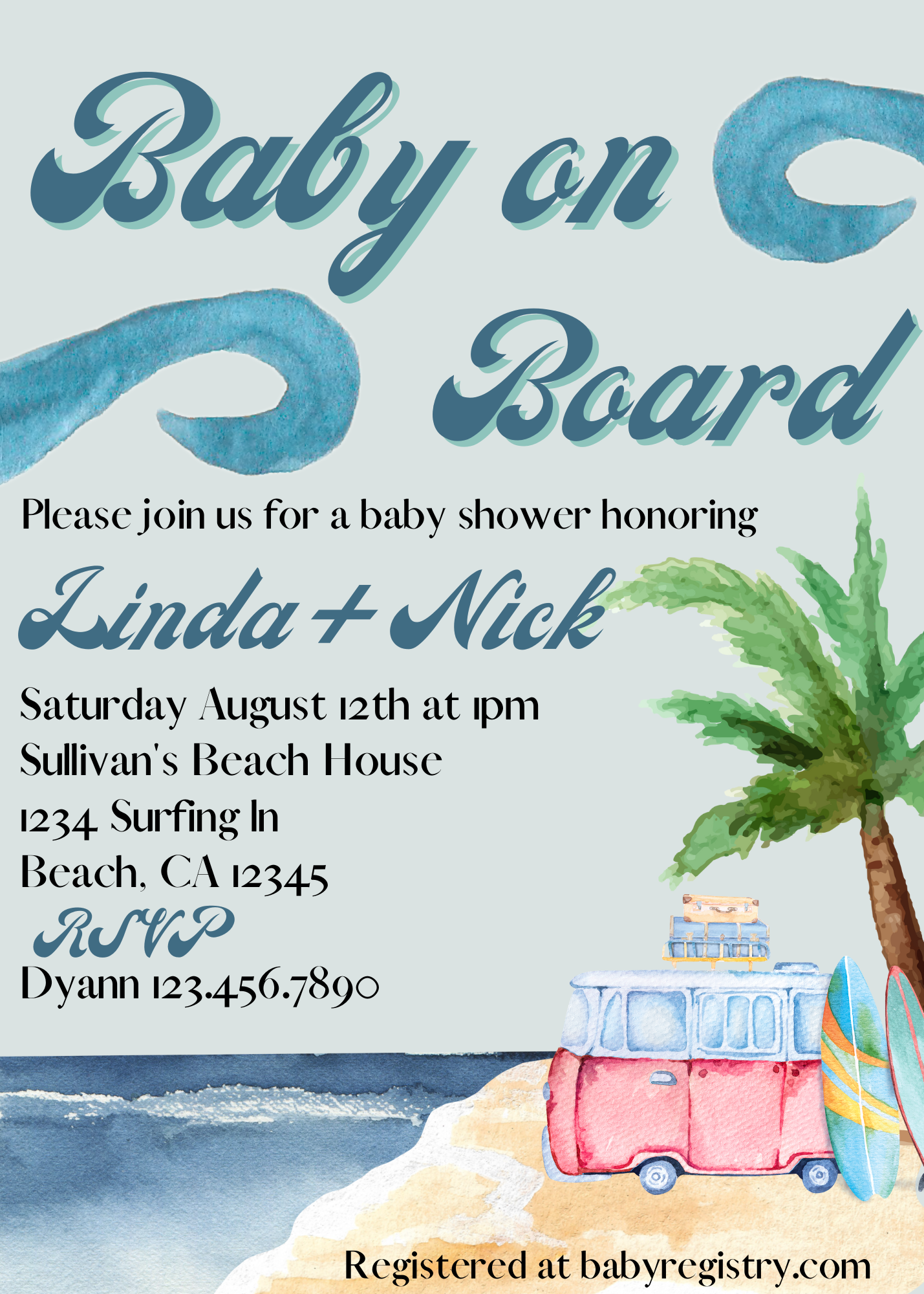 Baby on Board Ocean Baby Shower Invitation
