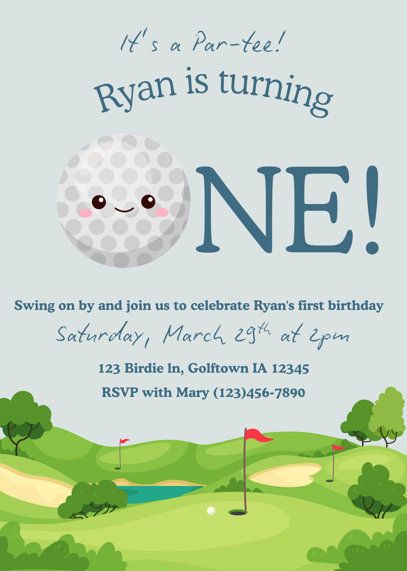 Hole in One Birthday Invitation